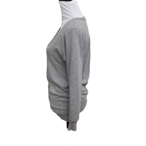 Talula pullover v neck grey cashmere blend light Academia sweater size XXSmall - Picture 3 of 8